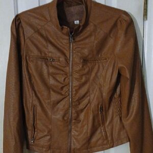 Miss London Brown Leather Jacket